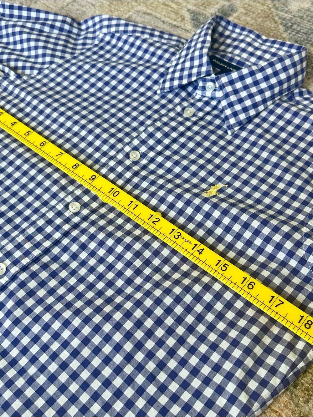 Ralph Lauren Blue and White Gingham Kids Button-Down Shirt - Picture 4 of 11